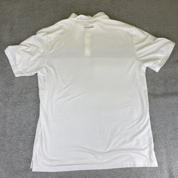 Travis Mathew Polo Shirt Men XL White Stripe Golf White Gray Yellow Cypress Lake - Picture 2 of 12